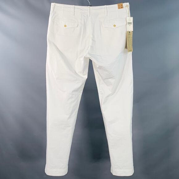 RRL by RALPH LAUREN Size 36 White Twill Cotton Straight Button Fly Casual Pants - Picture 2 of 7